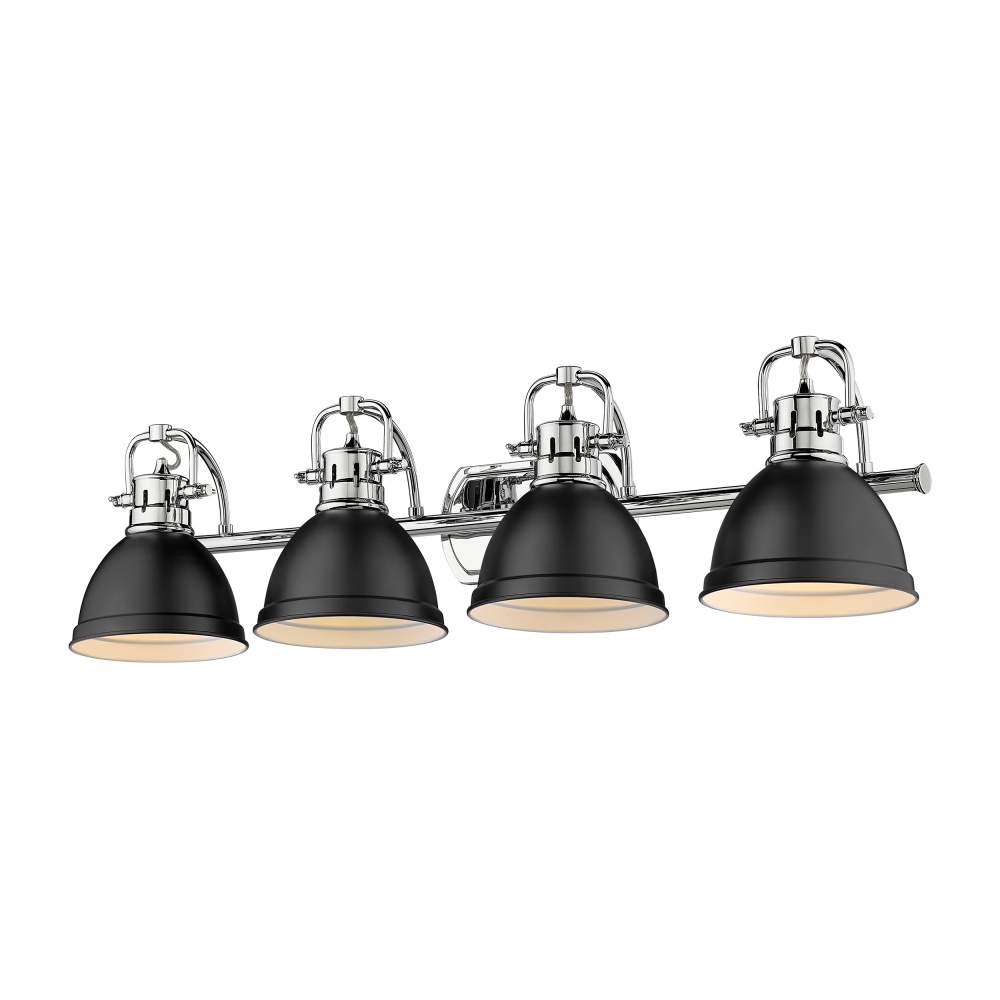 Yep by Golden Lighting Duncan 4-light Vanity in Chrome and Matte Black shade